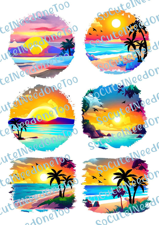 Summer Sunsets Selection on Waterslide Decals - SoCuteINeedOneToo
