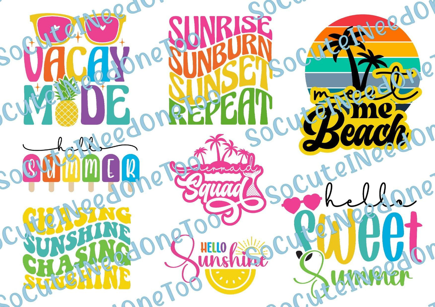 Summer Vacation Waterslide Decals - SoCuteINeedOneToo