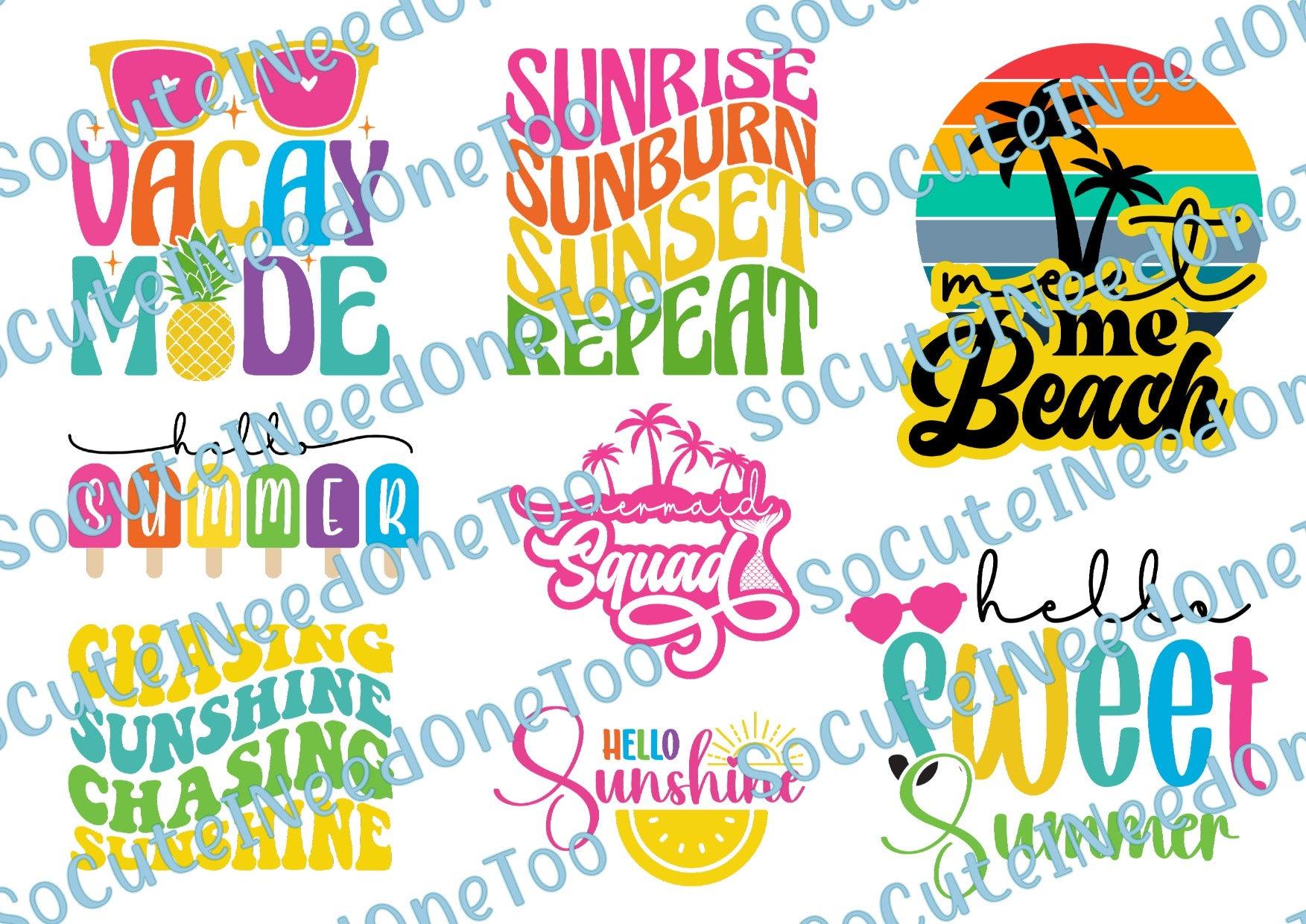 Summer Vacation Waterslide Decals - SoCuteINeedOneToo