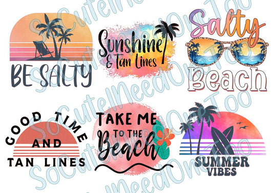 Summer Vibes on Clear/White Waterslide Paper Ready To Use - SoCuteINeedOneToo