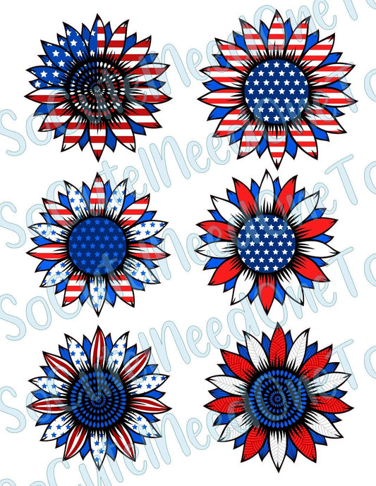 Sunflower - 4th of July Waterslide Decals - SoCuteINeedOneToo