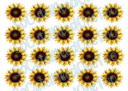 Sunflowers 3.5 in & 2 in FS Decals - SoCuteINeedOneToo