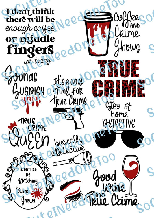 True Crime - Sounds Suspish Waterslide Decals - SoCuteINeedOneToo