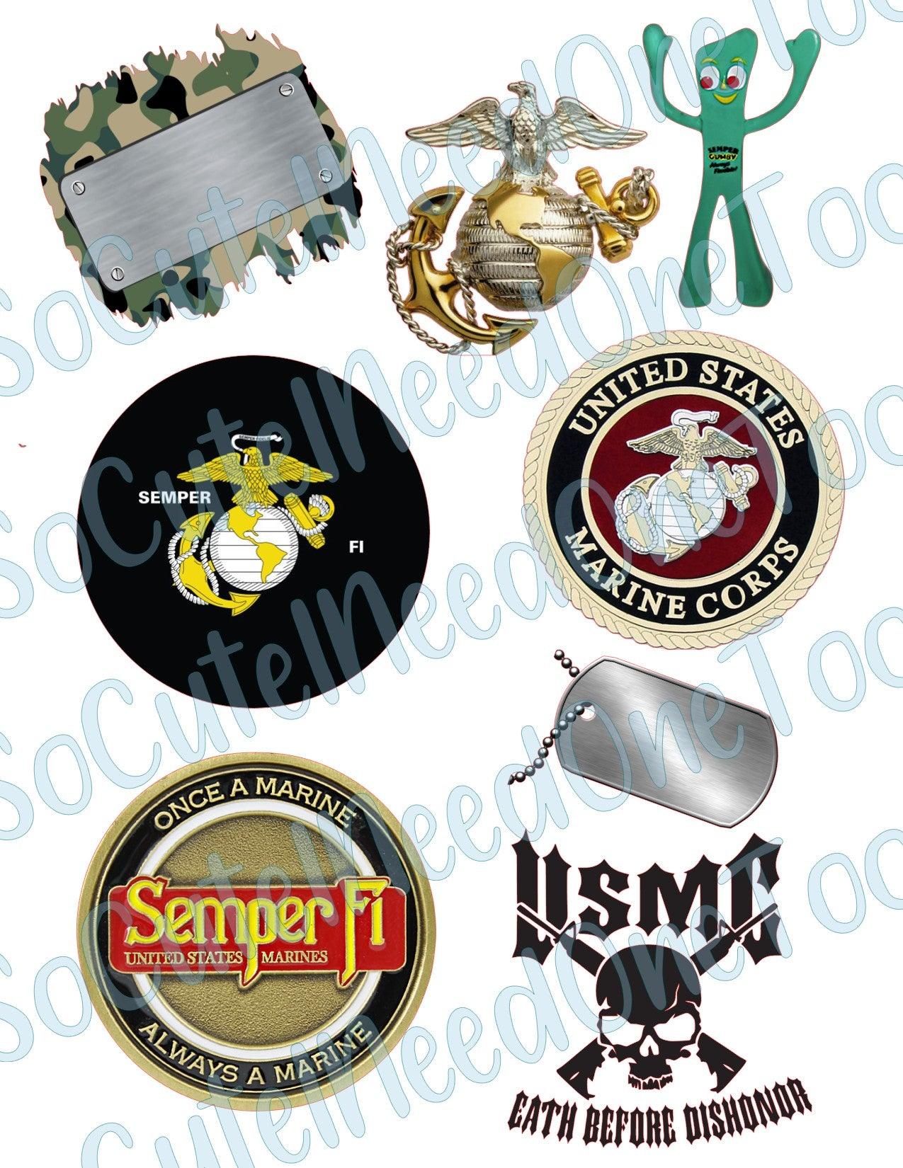 USMC Waterslide Decals - SoCuteINeedOneToo