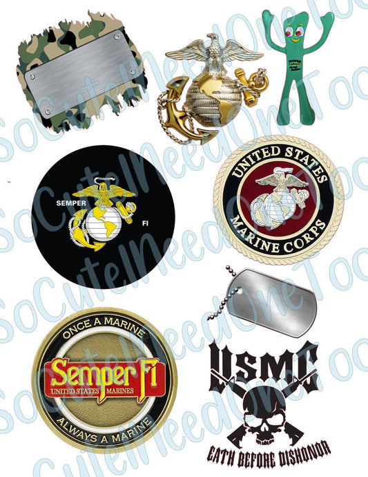 USMC Waterslide Decals - SoCuteINeedOneToo