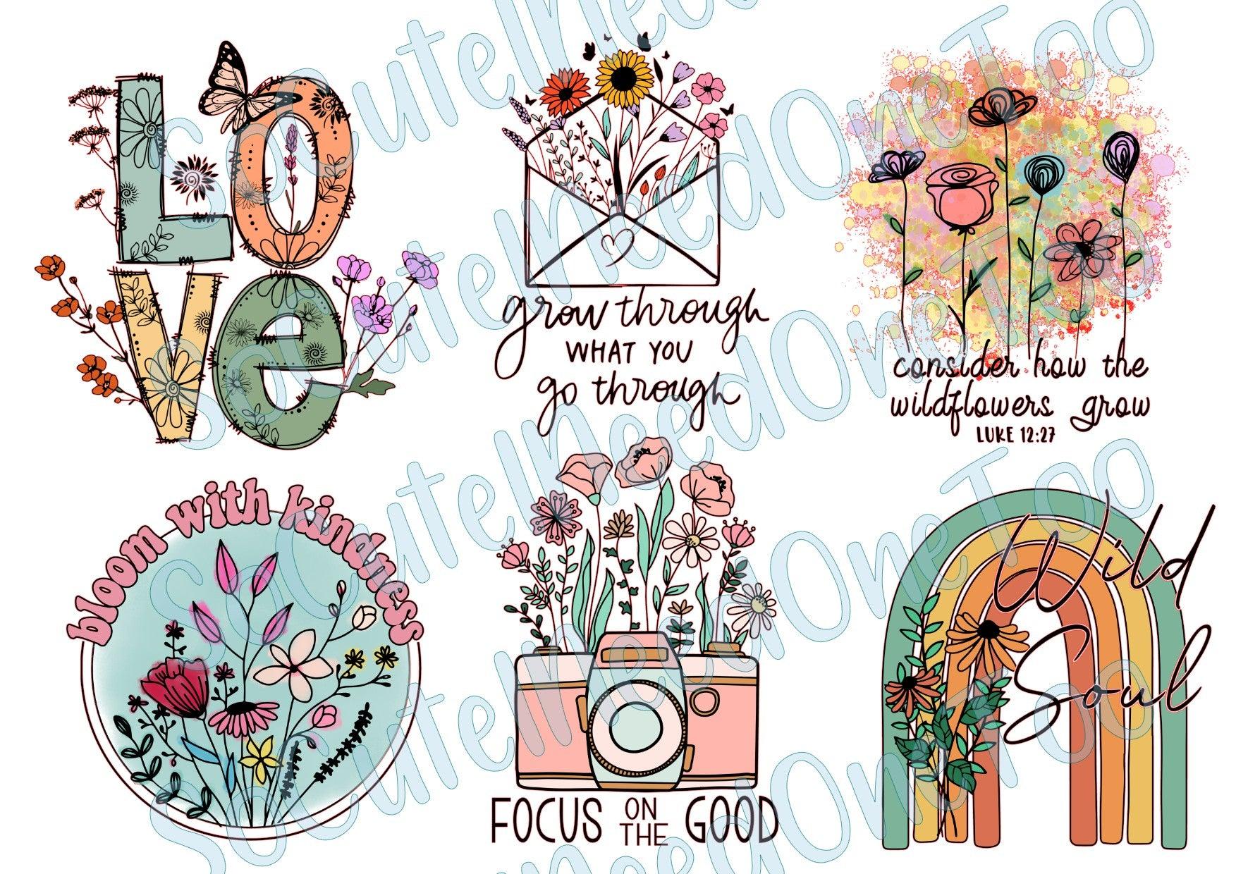 Vintage Wildflowers Waterslide Decals - SoCuteINeedOneToo