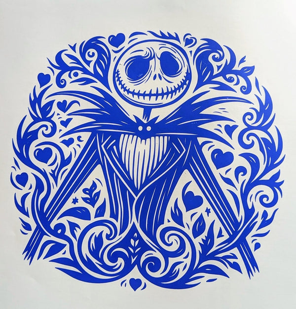 Royal blue detailed skeleton filigree vinyl decal, a personal project
