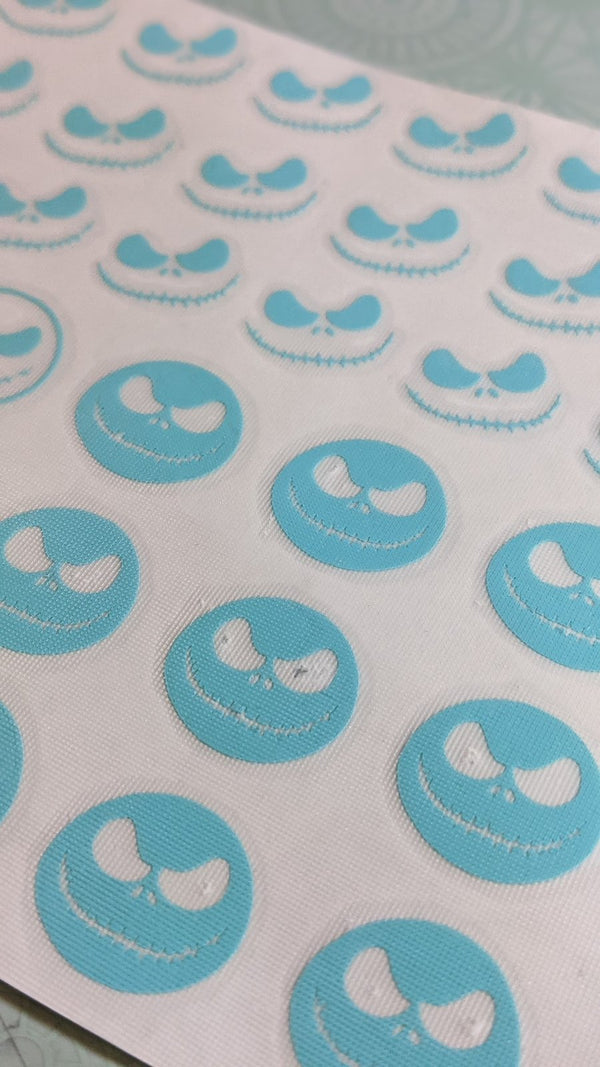 Light blue skeleton face vinyl decals, a personal project