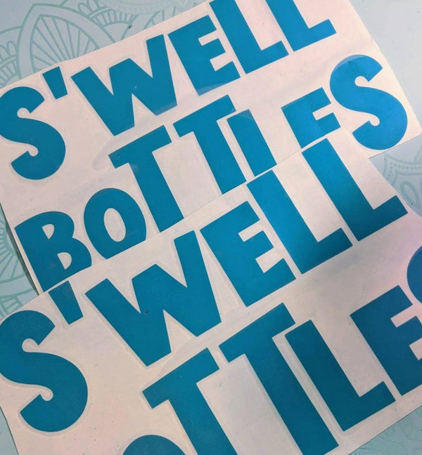 Teal bold lettering vinyl decals, a personal project
