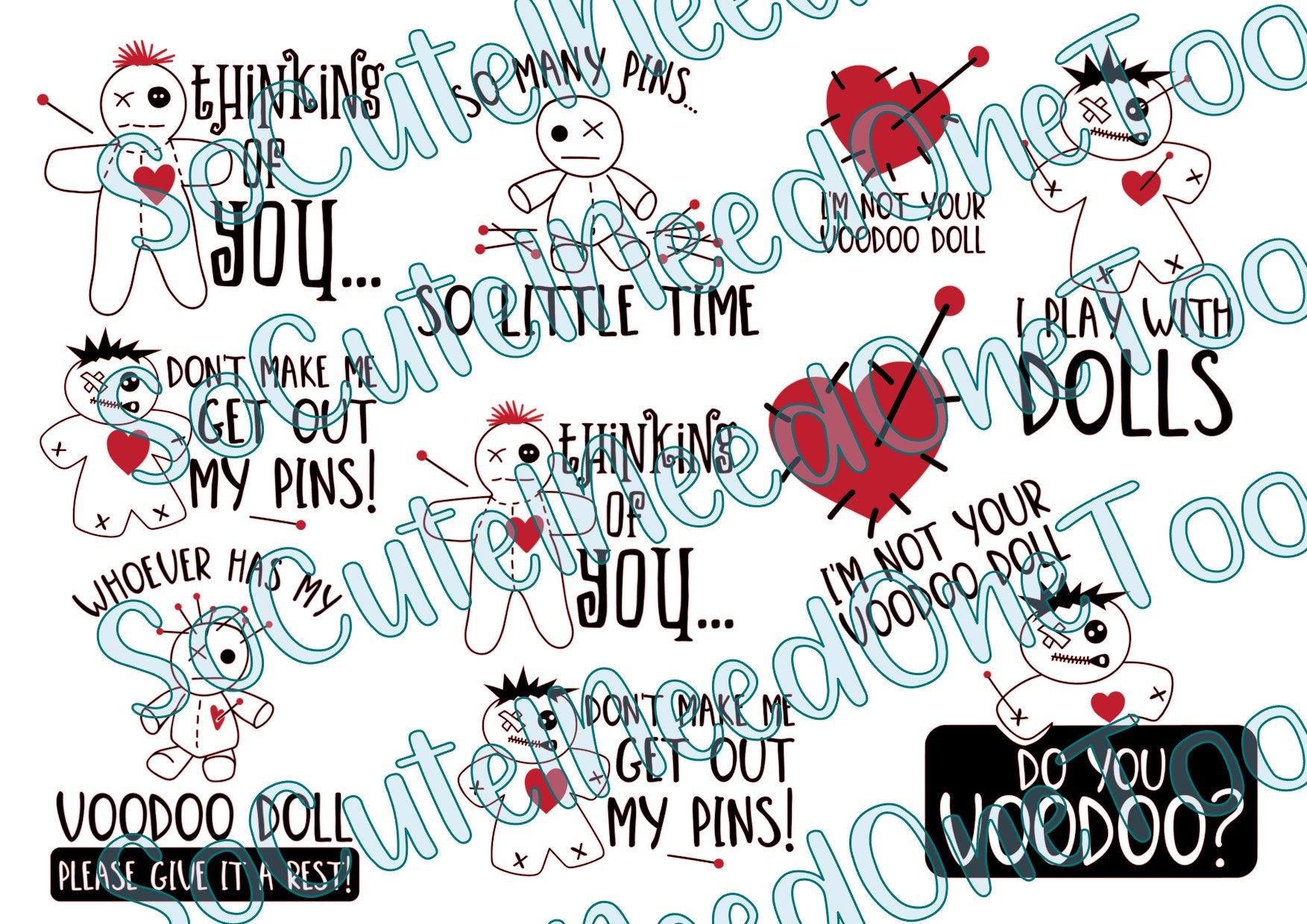 Voodoo - Get My Pins Out Waterslide Decals - SoCuteINeedOneToo