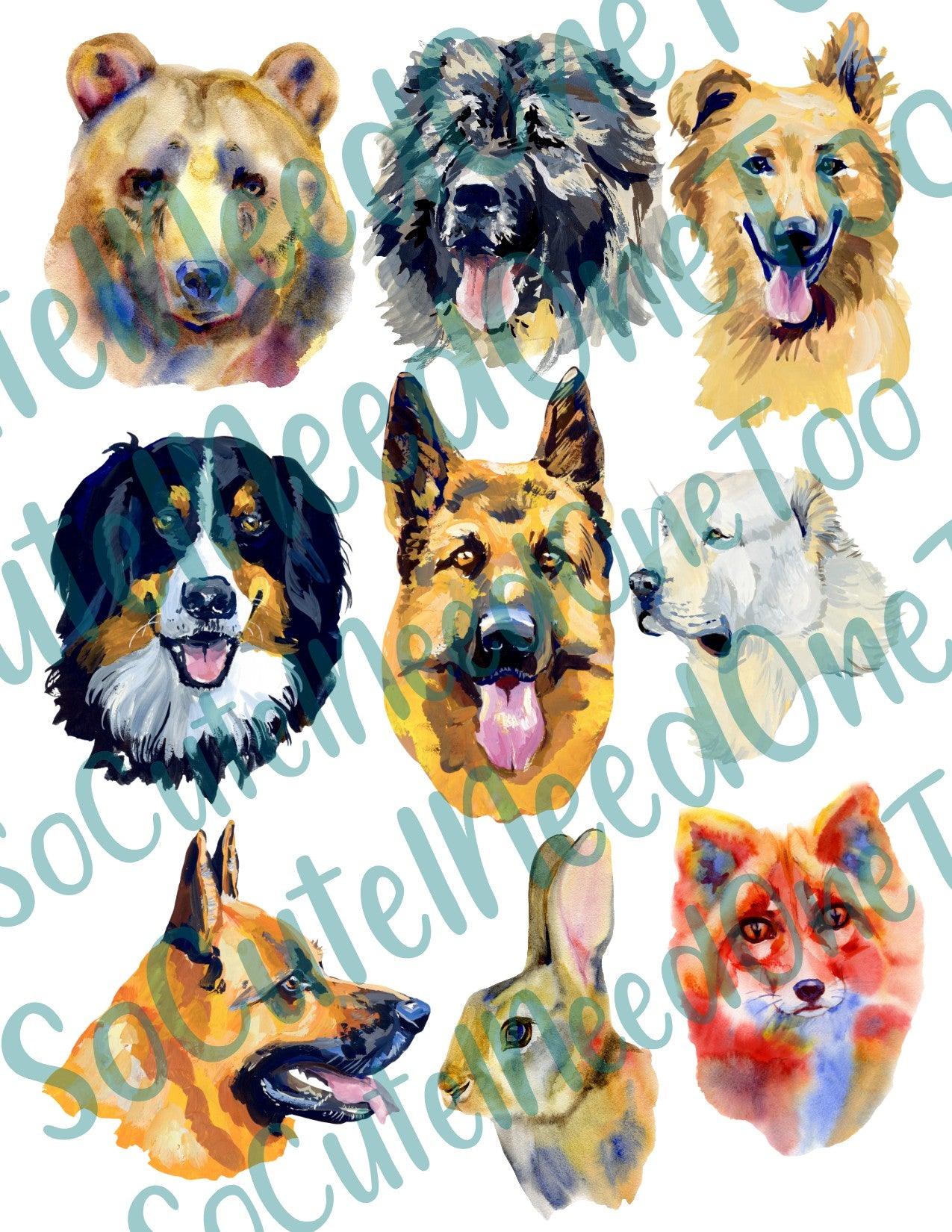 Watercolor Animals Waterslide Decals - SoCuteINeedOneToo