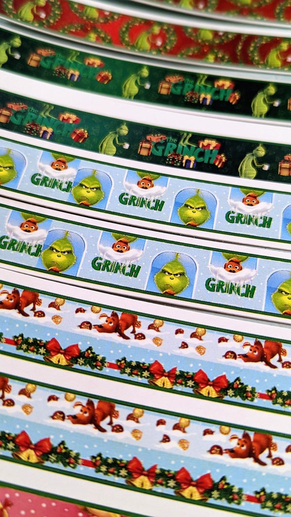 Green grumpy Christmas character pen wrap waterslide decals