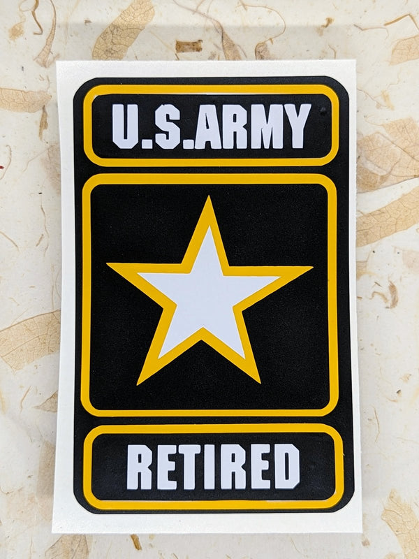 U.S. Army Retired star waterslide decal