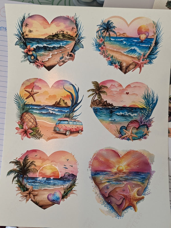 Watercolor baby sea turtle waterslide decals