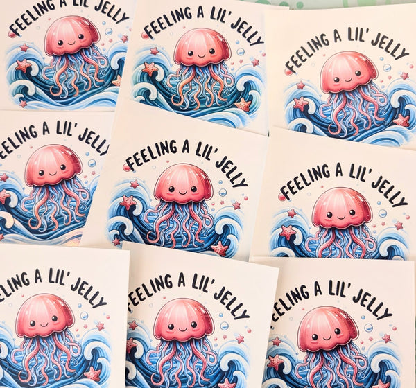 Feeling a Lil' Jelly cute pink jellyfish waterslide decals