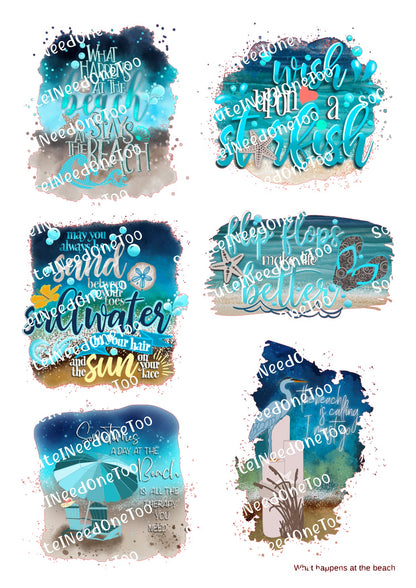 What Happens on the Beach Waterslide Decals - SoCuteINeedOneToo