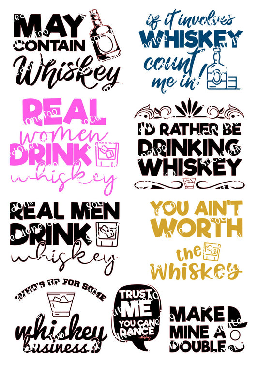 Whiskey Waterslide Decals - SoCuteINeedOneToo