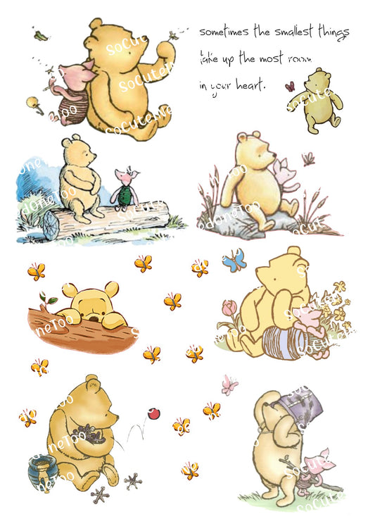 Winnie Pooh - Classic Waterslide Decals - SoCuteINeedOneToo