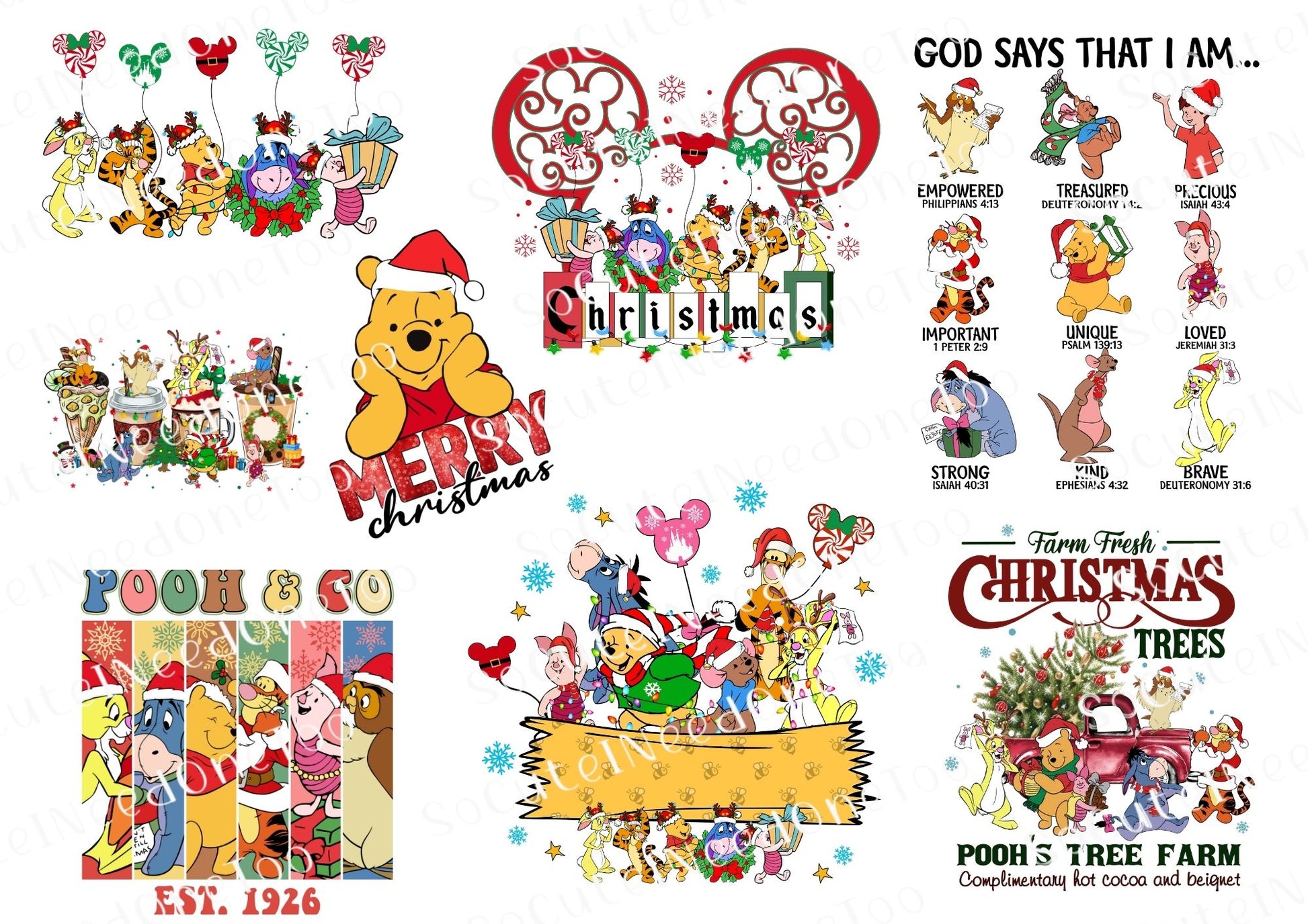 Winnie The Pooh Christmas Waterslides | Fun & Easy-to-Apply | Perfect for Christmas Celebrations - SoCuteINeedOneToo