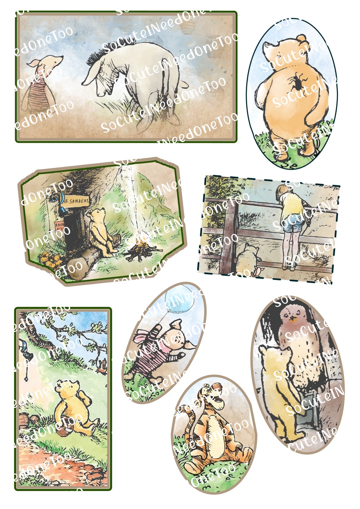 Winnie the Pooh Scrapbook #2 Decals - SoCuteINeedOneToo