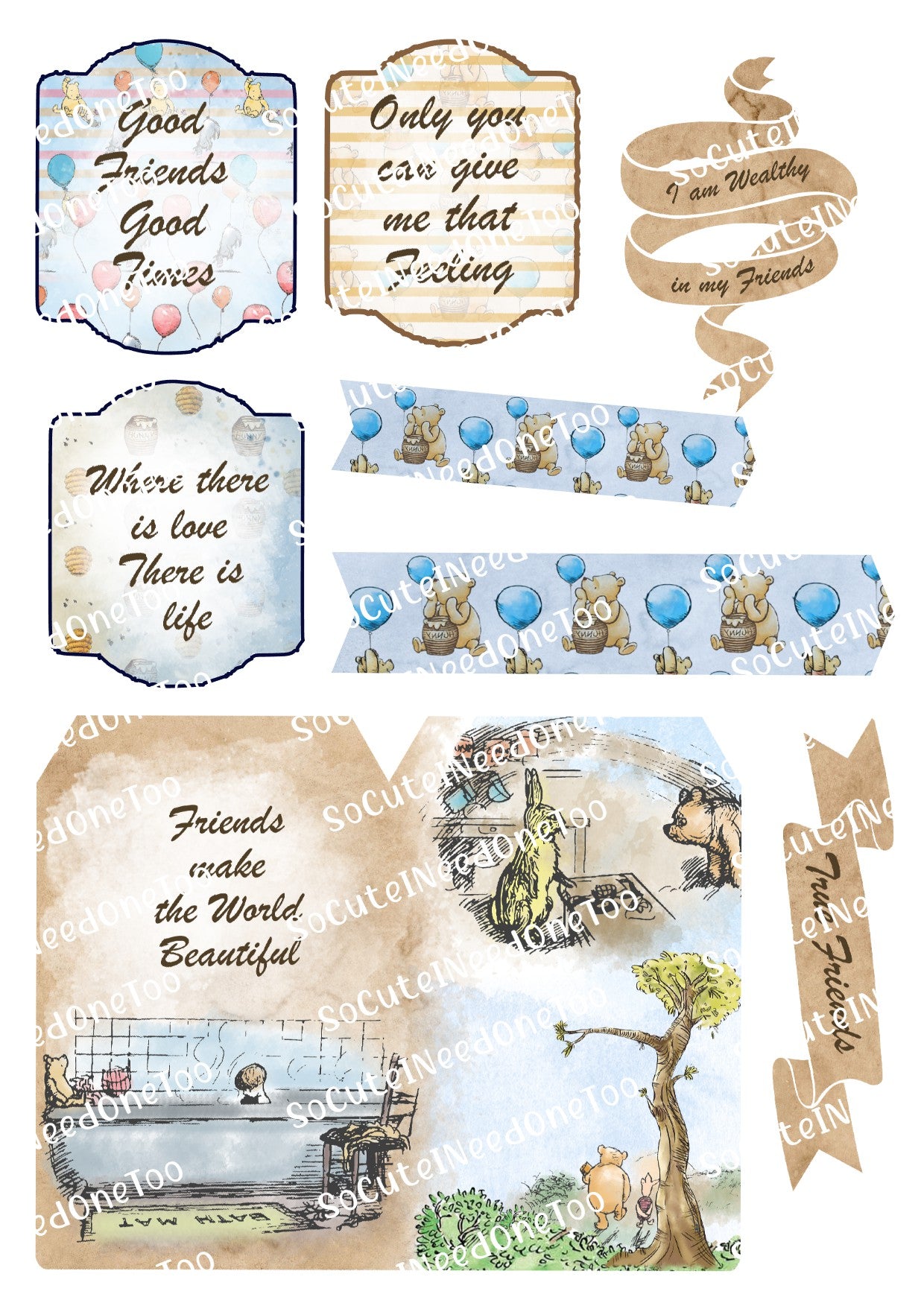 Winnie the Pooh Scrapbook #6 Decals - SoCuteINeedOneToo