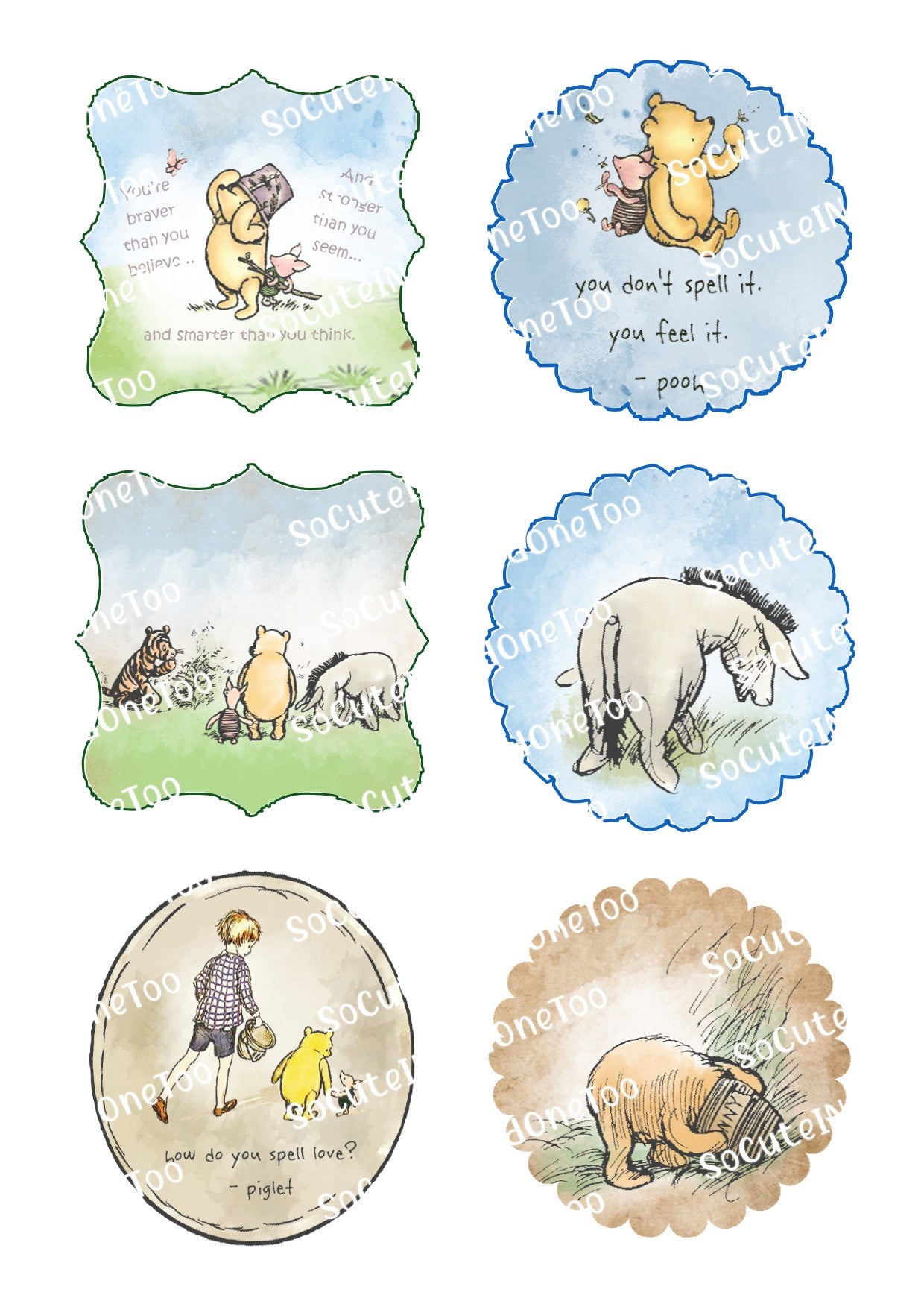 Winnie the Pooh Scrapbook #8 Decals - SoCuteINeedOneToo