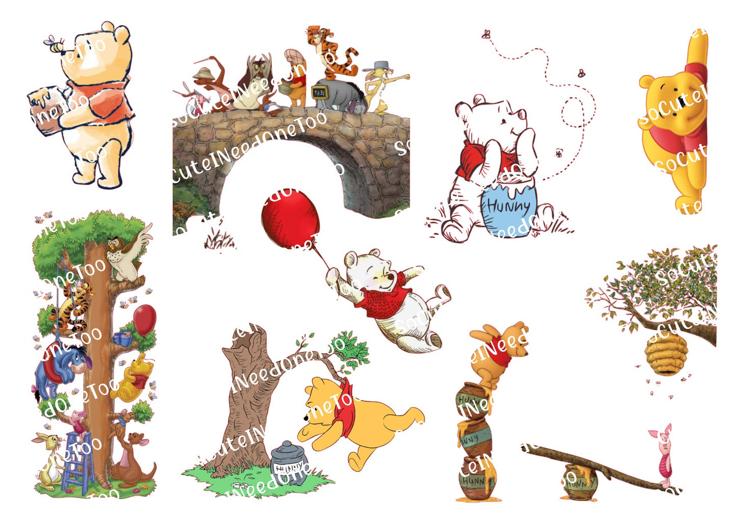 Winnie the Pooh Trees Waterslide Decals - SoCuteINeedOneToo