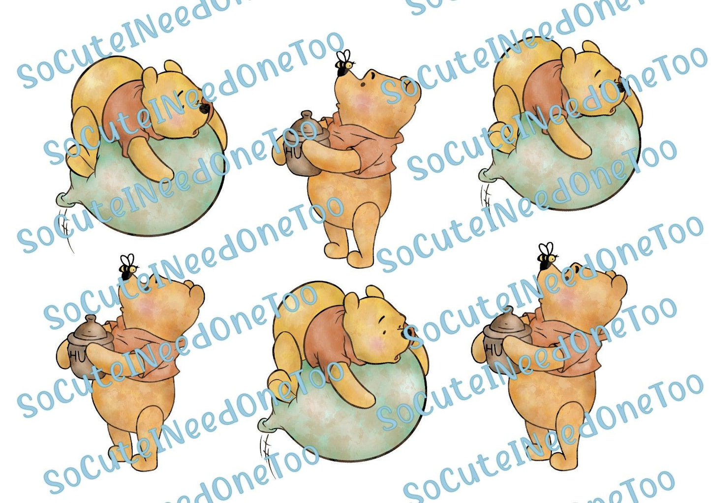 Winnie the Pooh - Watercolor Decals - SoCuteINeedOneToo