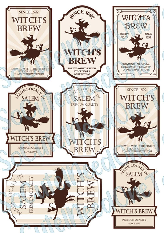 Witches Brew Labels Decals - SoCuteINeedOneToo
