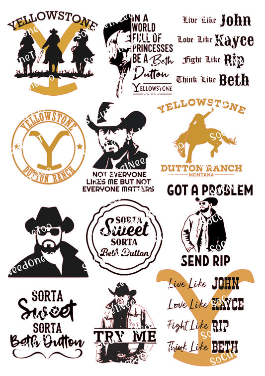 Yellowstone #2 Waterslide Decals - SoCuteINeedOneToo