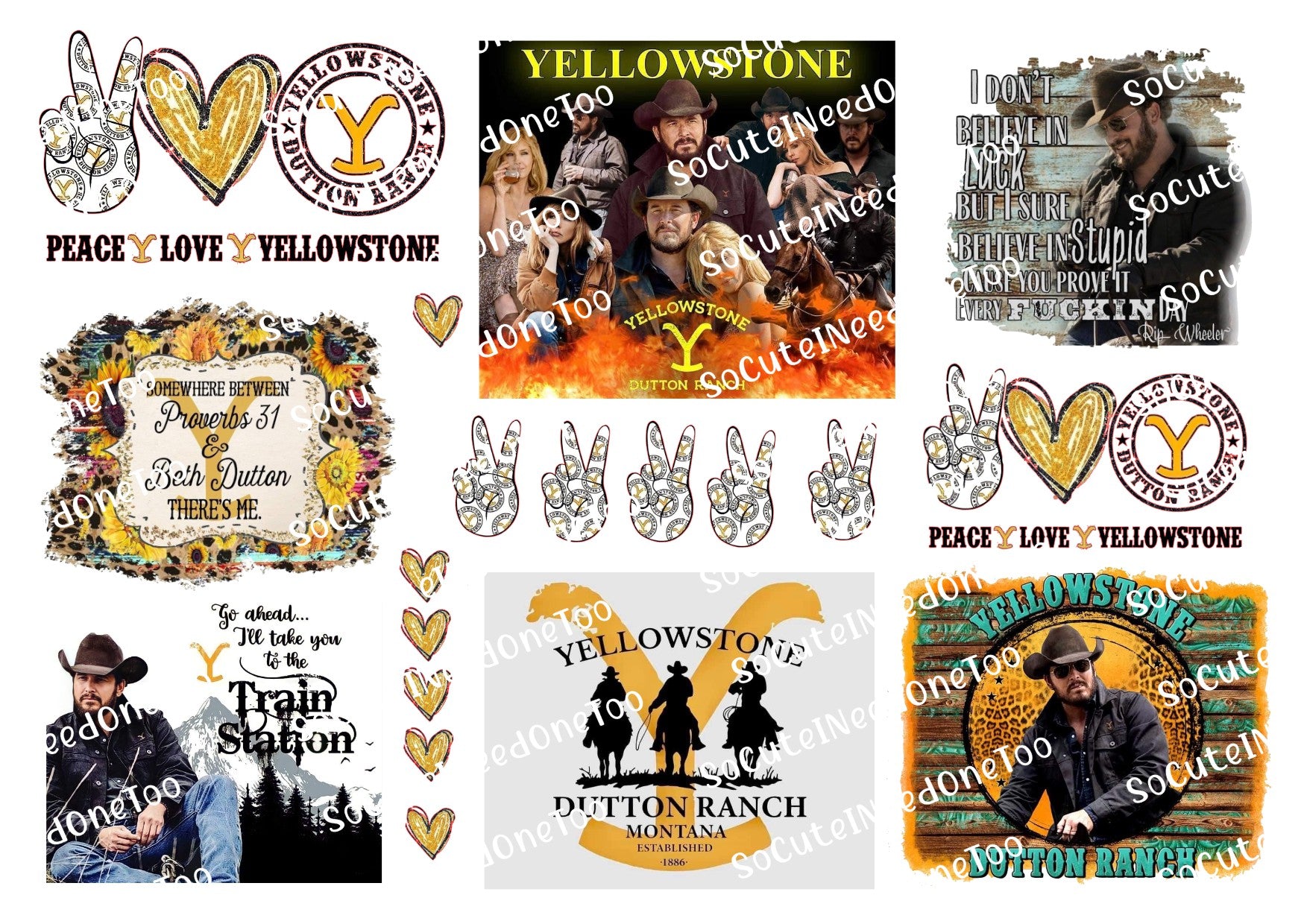 Yellowstone #4 Waterslide Decals - SoCuteINeedOneToo