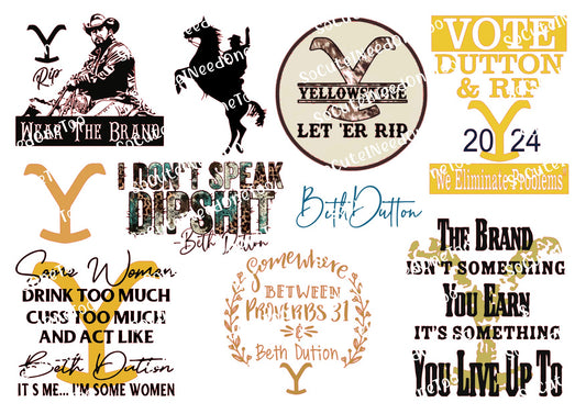 Yellowstone #6 Waterslide Decals - SoCuteINeedOneToo